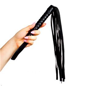 Chicote de couro 45 cm preto