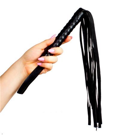 Chicote de couro 45 cm preto