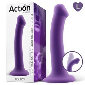Silicone Bouncy Vibrador Flexível Hiper Flexível 7,5 - 19 cm Tamanho L Roxo