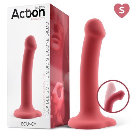 Silicone líquido Bouncy do vibrador Hyper flexível tamanho S Borgonha de 6,5 - 16,5 cm