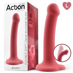 Silicone líquido Bouncy do vibrador hiper flexível tamanho L Borgonha de 7,5 - 19 cm