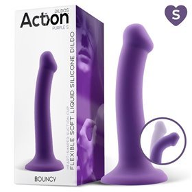 Silicone líquido Bouncy do vibrador hiper flexível tamanho S roxo de 6,5 - 16,5 cm