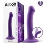 Silicone líquido Bouncy do vibrador hiper flexível tamanho S roxo de 6,5 - 16,5 cm