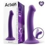 Silicone líquido Bouncy do vibrador hiper flexível tamanho M roxo de 7 - 18 cm