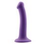 Silicone líquido Bouncy do vibrador hiper flexível tamanho M roxo de 7 - 18 cm