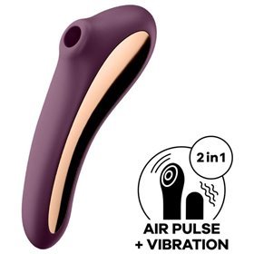 Ventosa Dual Kiss e Vibrador 2 em 1 Vinho Tinto