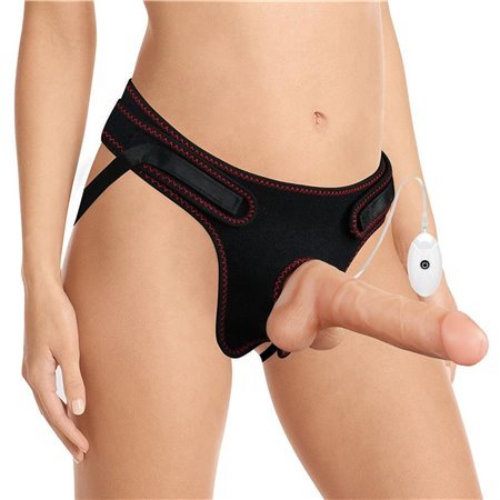 Arnês com Vibrador com Vibração e Controle Remoto 7.5