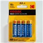 Blister de bateria alcalina Super Max AA LR6 de 4