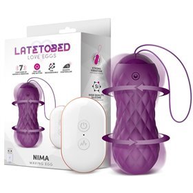 Ovo vibratório Nima com movimento de onda Controle remoto USB Silicone roxo