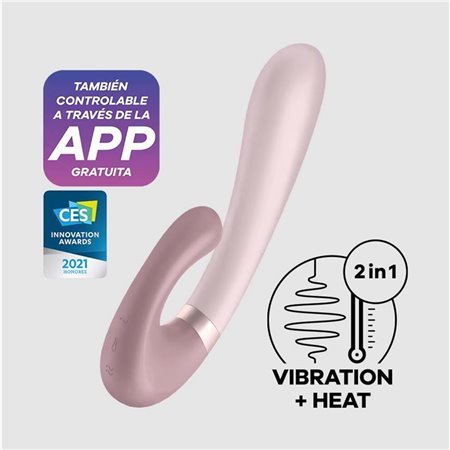 Vibrador de ondas de calor com efeito de calor malva com APP