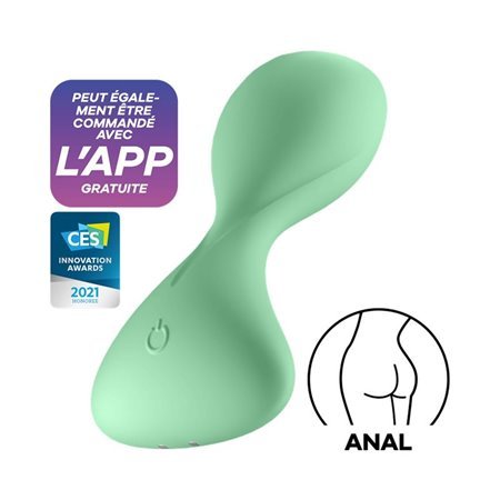 Plug Anal Trendsetter com Vibração e APP Verde Claro