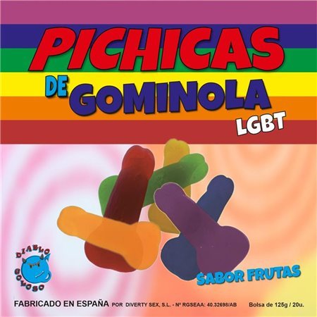 Caixa de gomas Pito sabor fruta LGBTQ+