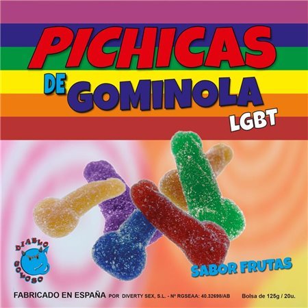 Caixa de gomas Pito sabor fruta LGBTQ+