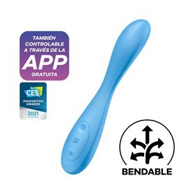 Vibrador G-Spot Flex 4 com Satisfyer Connect APP Azul