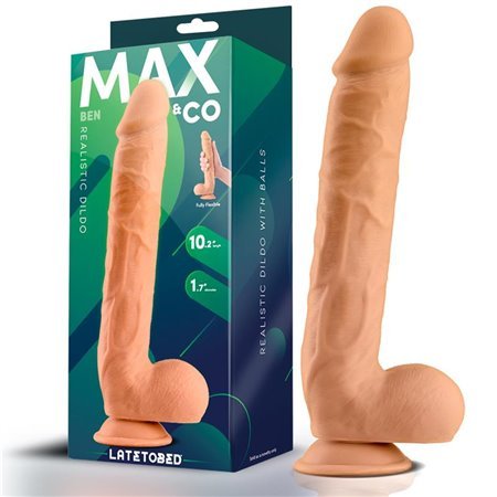 Ben Realistic Vibrador com Testículos 10.2 Natural
