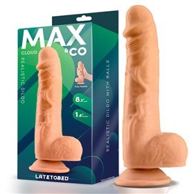 Vibrador de nuvem realista com testículos 8.3 Natural