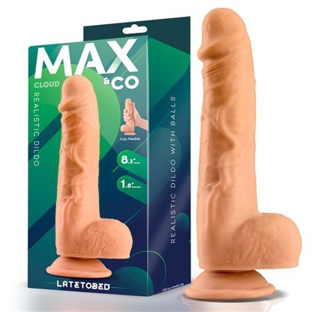 Vibrador de nuvem realista com testículos 8.3 Natural