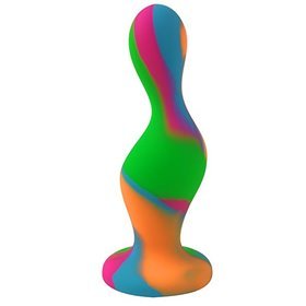 Plugue anal de silicone multicolorido