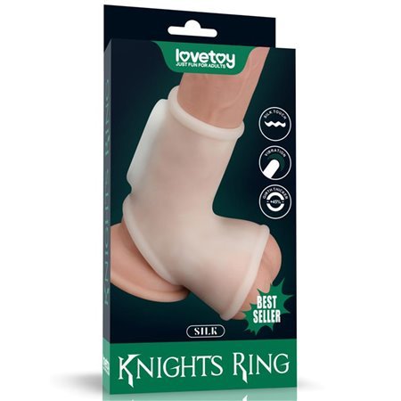 Bainha para pênis e testículos Silk Knights com vibração