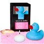 Conjunto de Sais de Banho Aroma Rosa Pato, Vela e Concha 150 gr