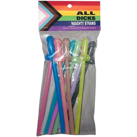 Conjunto de 11 canudos em formato de pênis All Dicks