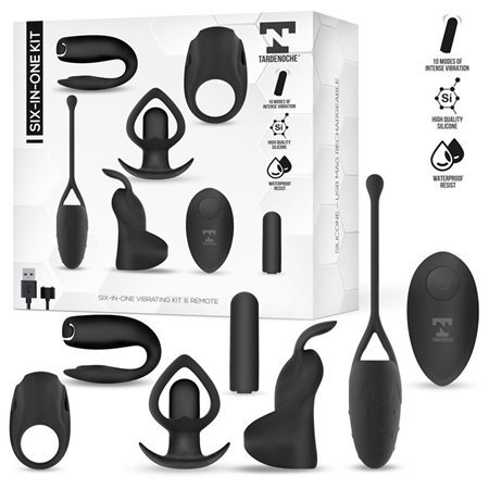 Kit de bala vibratória seis em um e 5 acessórios de silicone