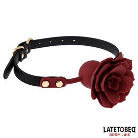Ornamento rosa ajustável com mordaça de bola de silicone respirável 47-56 cm