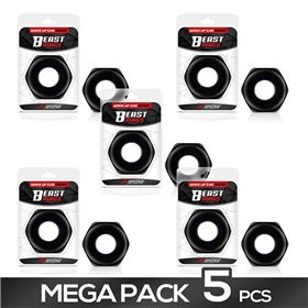 Pacote de 5 anéis penianos de silicone líquido Nut 25 mm