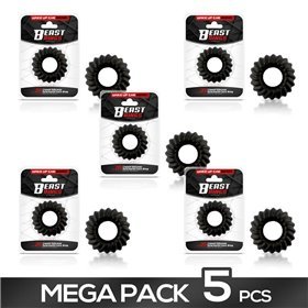 Pacote de 5 anéis penianos dente de serra de 25 mm em silicone líquido