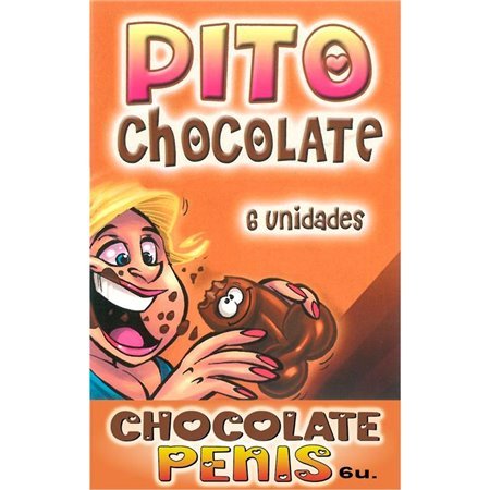 Caixa de Quadrinhos em Forma de Pênis Chocolate Amargo 6 unidades