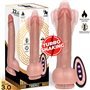 Tiberio Realistic Dildo Turbo Shaking com Impulso, Rotação 360º e Controle Remoto Silicone Líquido