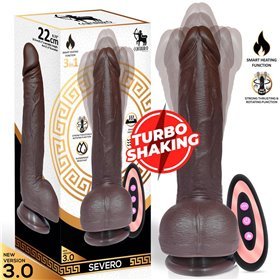 Vibrador realista severo que agita impulso, rotação de 360º efeito de calor com controle remoto