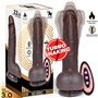 Vibrador realista severo que agita impulso, rotação de 360º efeito de calor com controle remoto