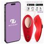 Vibrador de calcinha com APP de silicone vermelho