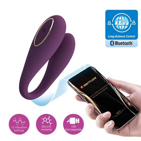 Vibrador para casais de agosto com aplicativo Lilás