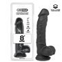 Vibrador realista de silicone líquido dupla camada 8 preto