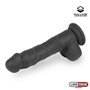 Vibrador realista de silicone líquido dupla camada 8 preto