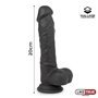 Vibrador realista de silicone líquido dupla camada 8 preto