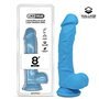 Vibrador Realista Silicone Líquido Camada Dupla 8 Azul
