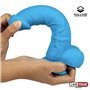 Vibrador Realista Silicone Líquido Camada Dupla 8 Azul