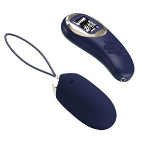 Ovo vibratório Mina com tela digital azul com controle remoto