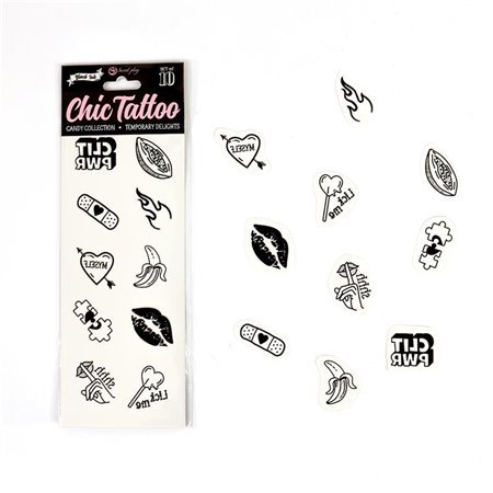 Conjunto de 10 tatuagens temporárias da coleção Candy