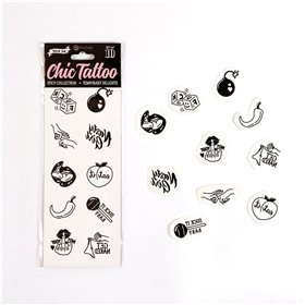 Conjunto de 10 tatuagens temporárias da coleção picante