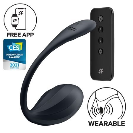 Pétala canelada com Satisfyer Connect APP Preto