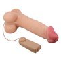 Controle remoto vibrador realista, dupla densidade e pele deslizante 24 cm