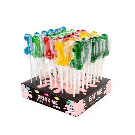 Display Pirulitos de Pênis com Sabores Álcool 40 unidades