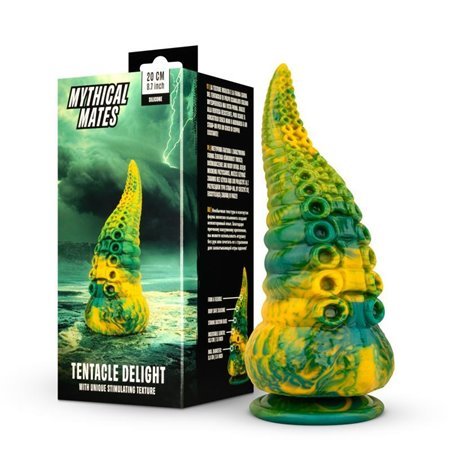 Tentacle Delight Vibrador Verde e Amarelo 22,4 cm - 8,8