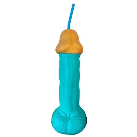 Vidro em formato de pênis azul 500 ml