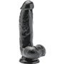 GET REAL - DILDO 12 CM COM BOLAS PRETO