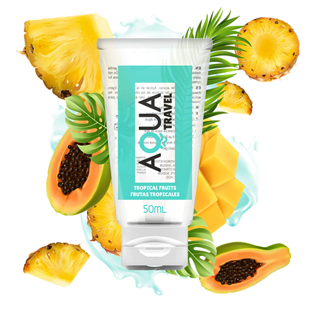 AQUA TRAVEL - LUBRIFICANTE AQUA TRAVEL BASE DE ÁGUA FRUTAS TROPICAIS - 50 ML